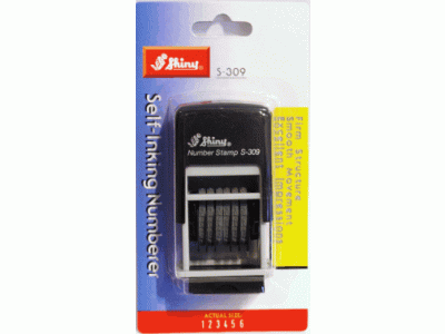 S-309 Printer Line ČERNÁ BLISTER (6 číslic-3mm), černý polštářek