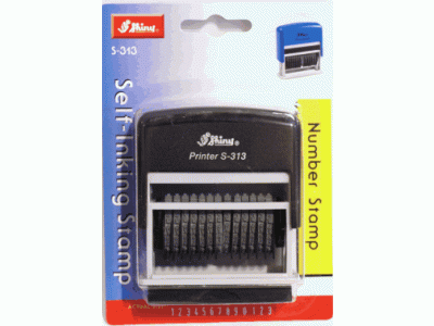 S-313 Printer Line ČERNÁ blister (13 číslic-3mm), černý polštářek