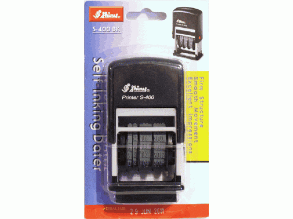 S-400 Printer Line ČERNÁ blister (datum 4mm), černý polštářek