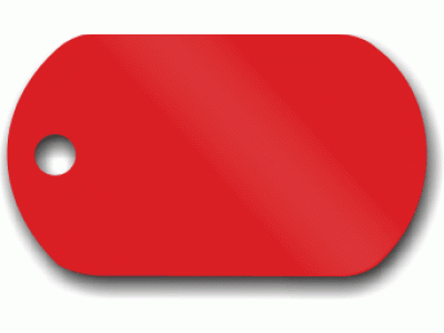LMB-007 PSÍ ZNÁMKA saténově červená (30x50mm, 1mm)