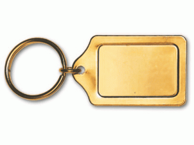LMB-025 KLÍČENKA - kov / jasná zlatá (57x35mm)