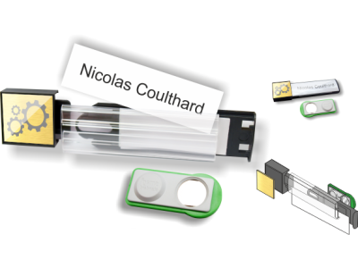 A20_Jmenovka (60x20mm) ANTRACITOVÁ / logo čtverec