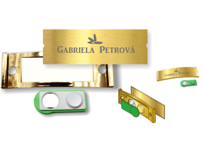 P20_Jmenovka (68x22mm) ZLATÁ LESKLÁ (ABS)