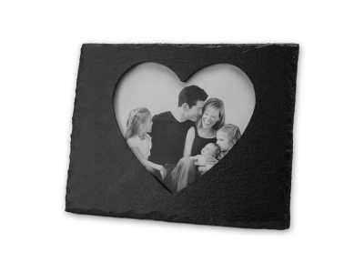 LazzSlate / Fotorámeček z břidlice ve tvaru srdce (25x19cm)