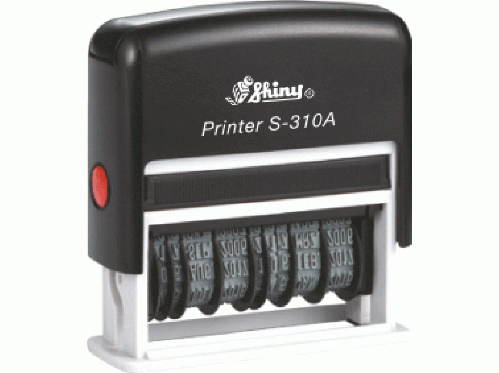 S-310A VÝPRODEJ Printer Line ČERNÁ (54x13mm, text+datum-datum) černý polštářek (2019-2030)